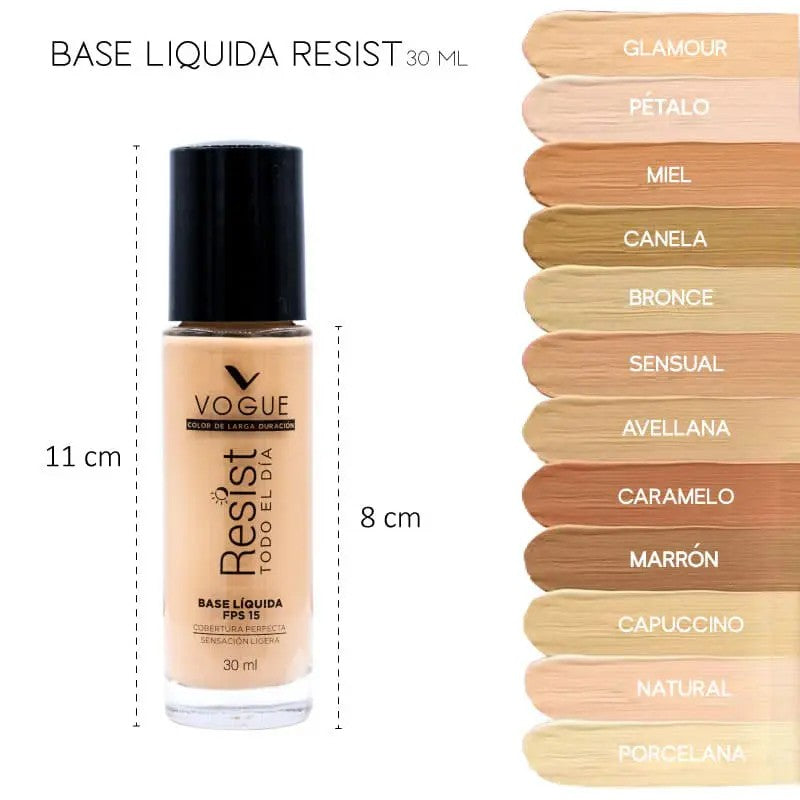 Vogue Base De Maquillaje Larga Duracion Miel x 30 ml (Maquillaje Y Accesorios)