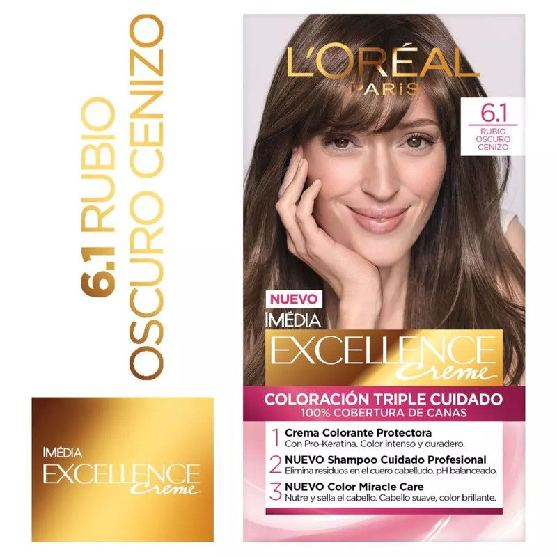 Excellence Creme 6.1 Rubio Osc Ceniza (Coloracion)