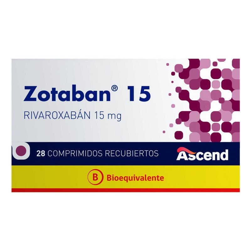 Zotaban Comprimidos Rec 15 mg x 28 (Rivaroxaban)