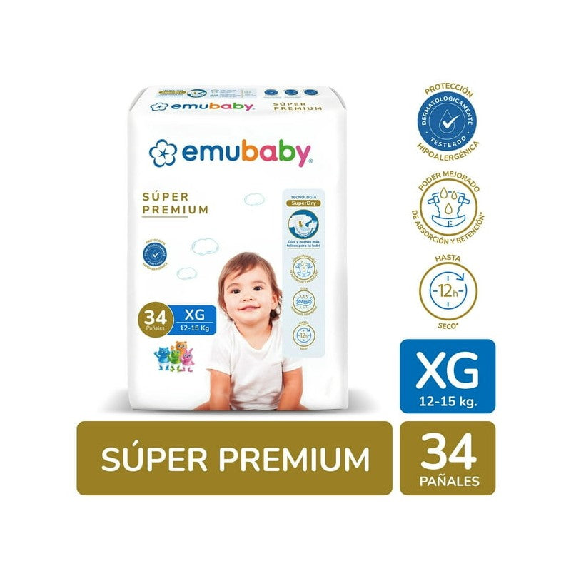 Emubaby Pañal Premium Metros x 42 Unidades (Pañal Infantil)