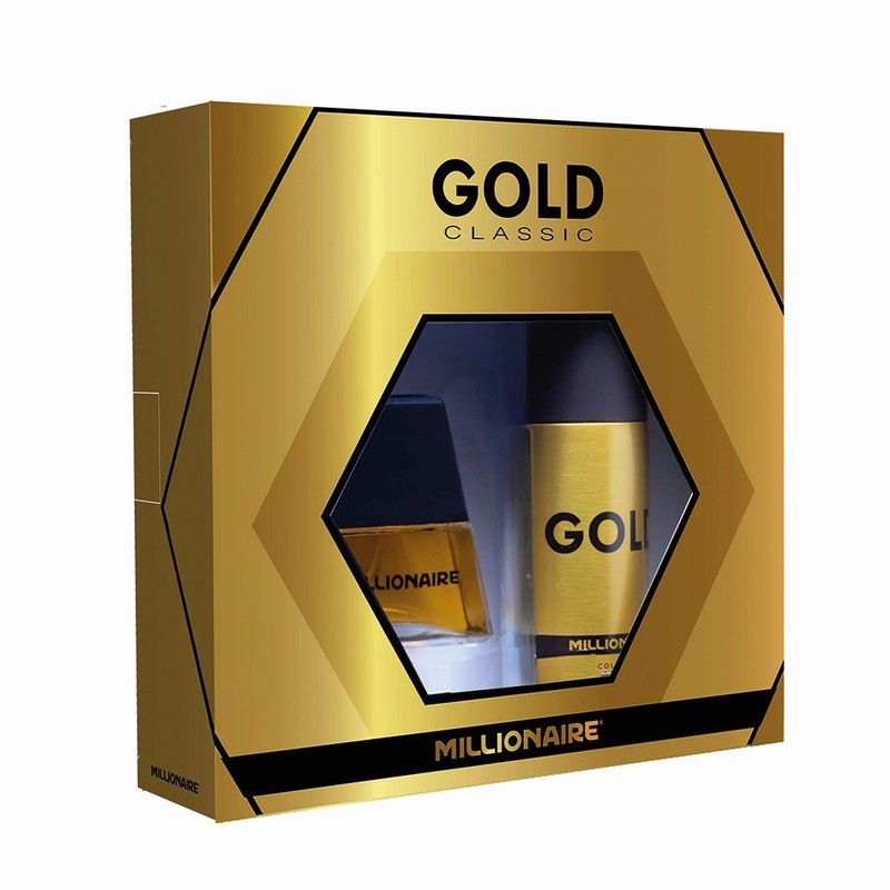 Millonaire Gold x 60 ml + Deo x 150 ml Estuches (Colonias Y Lociones)