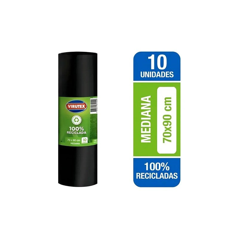 Virutex Bolsa De Basura Biorollo 70X90 x 10 Unidades