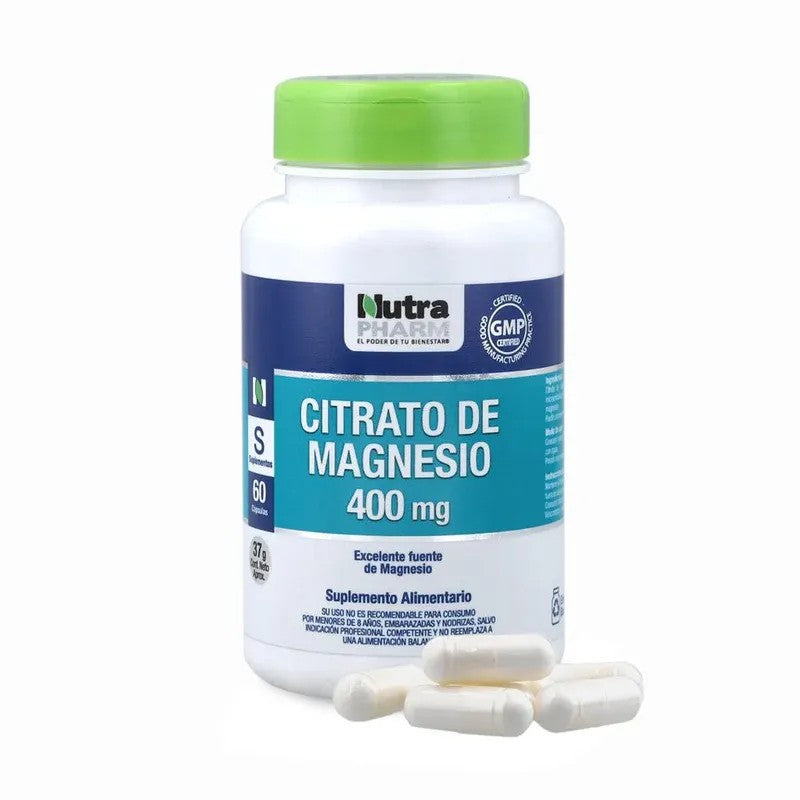 Citrato De Magnesio Cápsulas 400 mg x 60 Nutrapharm