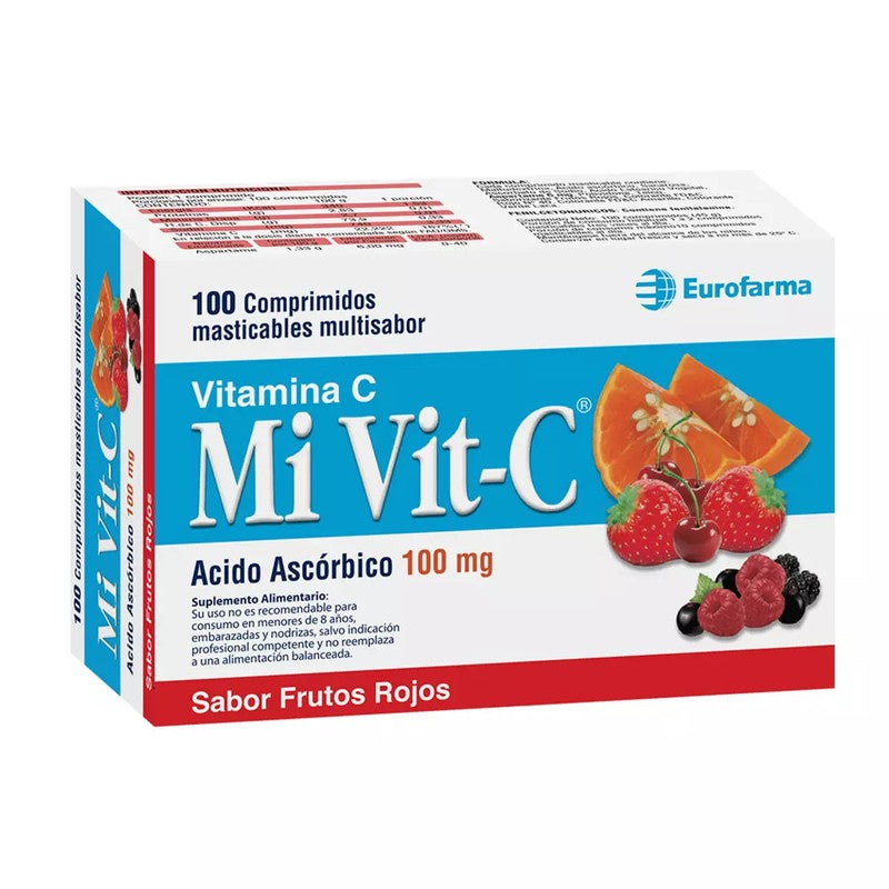 Mi Vit C Frutos Rojos Comprimidos 100 mg x 100 (Vitamina C)
