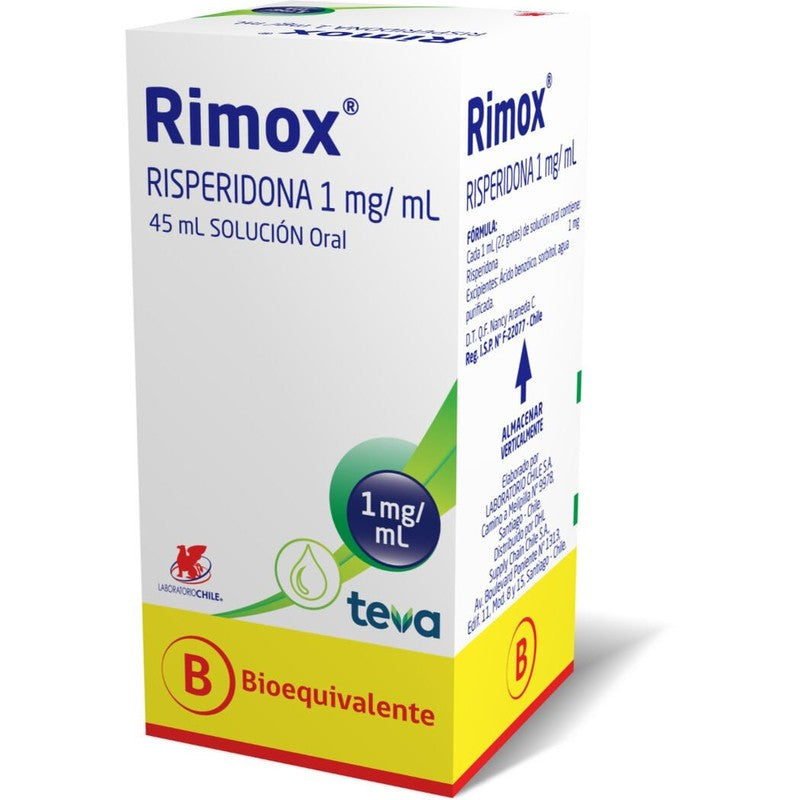 Rimox Solución Ora 1mg/ml x 45 ml (Risperidona)