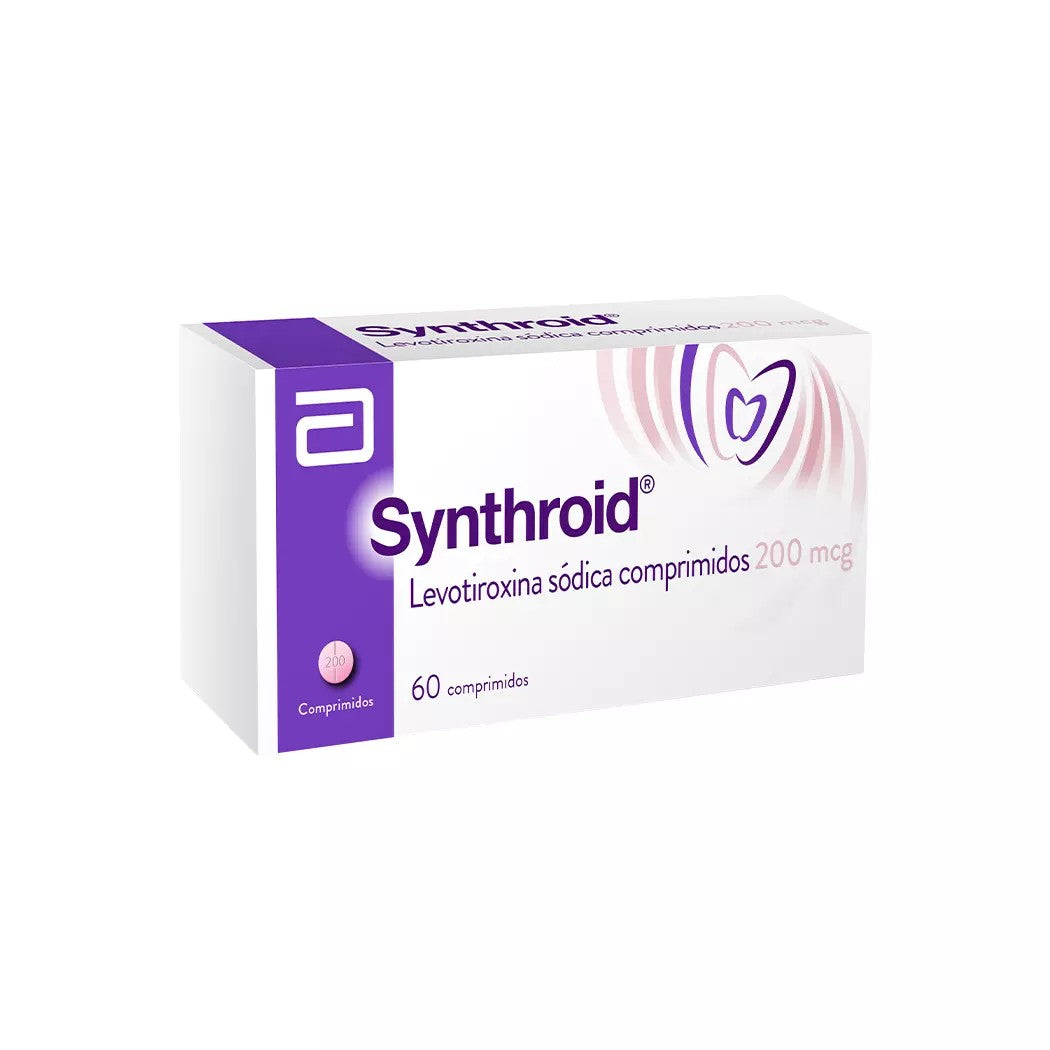 Synthroid Comprimidos 200 mcg x 60 (Levotiroxina)