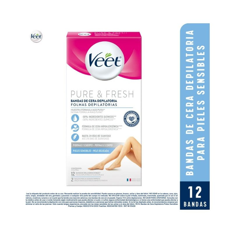 Veet Bandas Dep Axilas Bikini Pure & Fresh Piel Sensible x 16 (Depilacion Afeitado Y Maquinas)