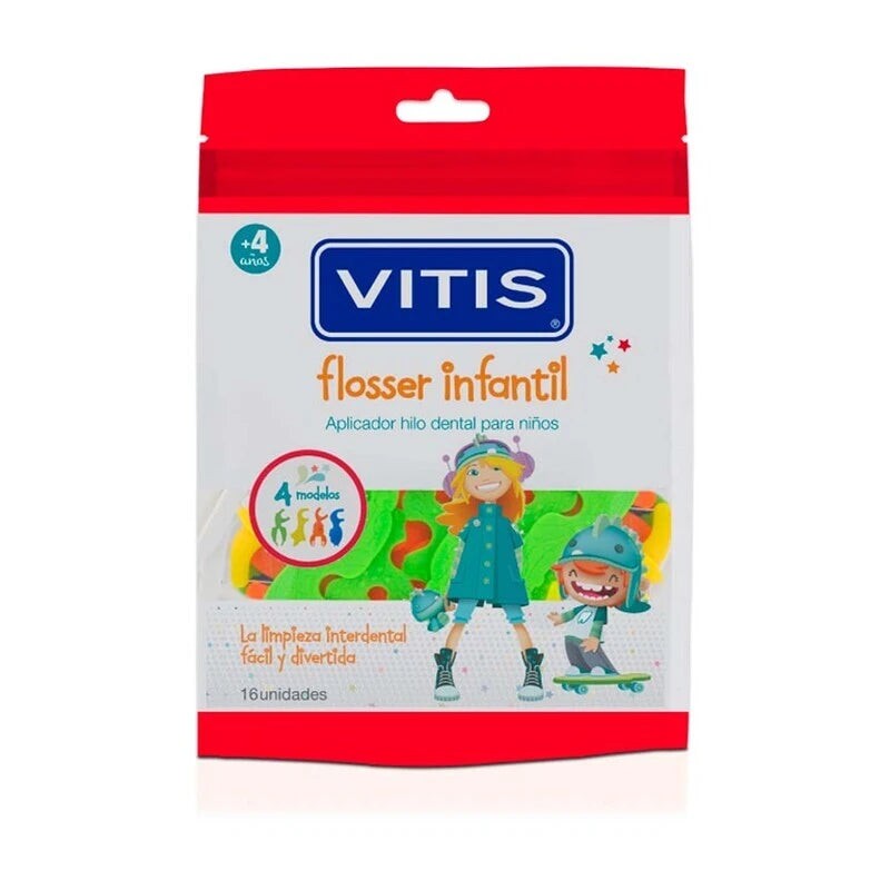 Vitis Flosser Aplicador Hilo Kids x 16 Unidades