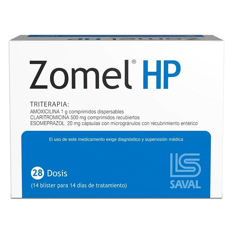 Zomel Hp Tritera x 28 Dss (14 Blister) (Amoxic/Claritrom/Esomeprazol)