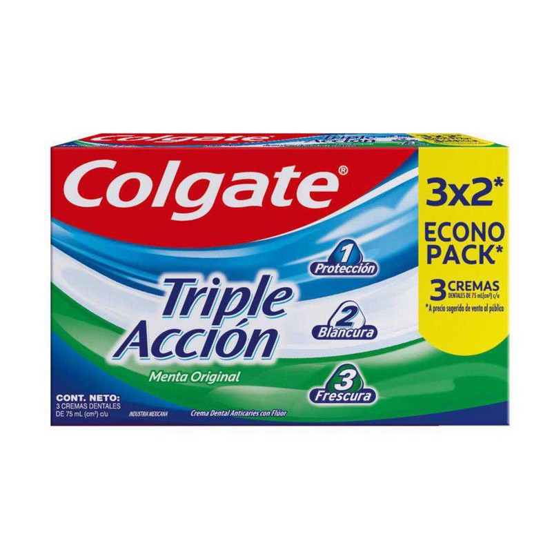 Colgate Crema Dental Triple Accion x 50 Gr x 6