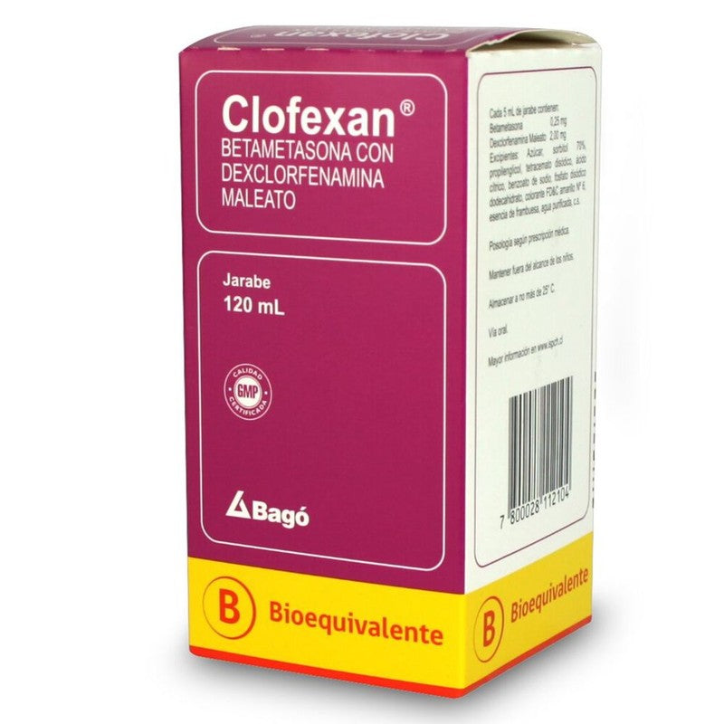 Clofexan Jarabe x 120 ml (Betametasona / Dexclorfenamina)