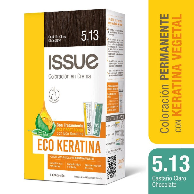 Issue Eco Keratina Kit Coloracion Castano Claro Chocolate N 5.13