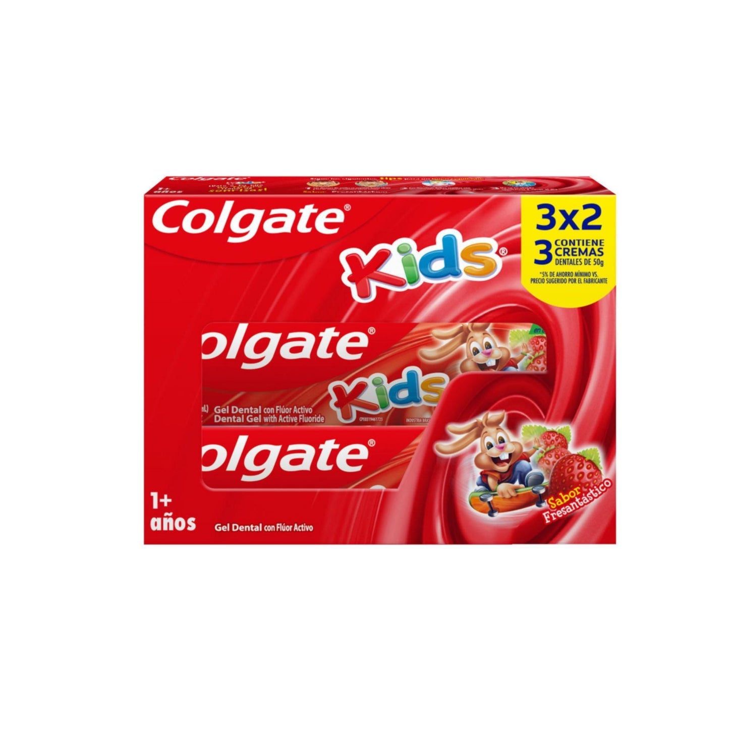 Colgate Gel Dental Kids Frutilla x 3 Pack (Crema Dental Infantil)