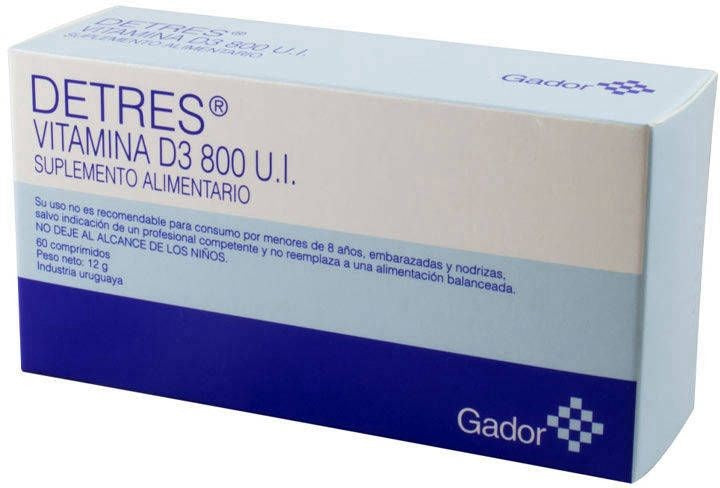 Detres Comprimidos 800 Ui x 60 (Vit D3 800 Ui)