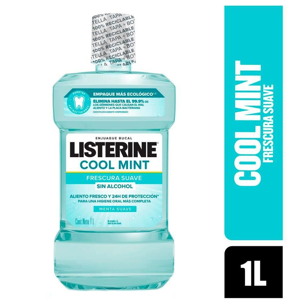 Listerine Cool Mint Zero x 1 L (Enjuagues Bucales)