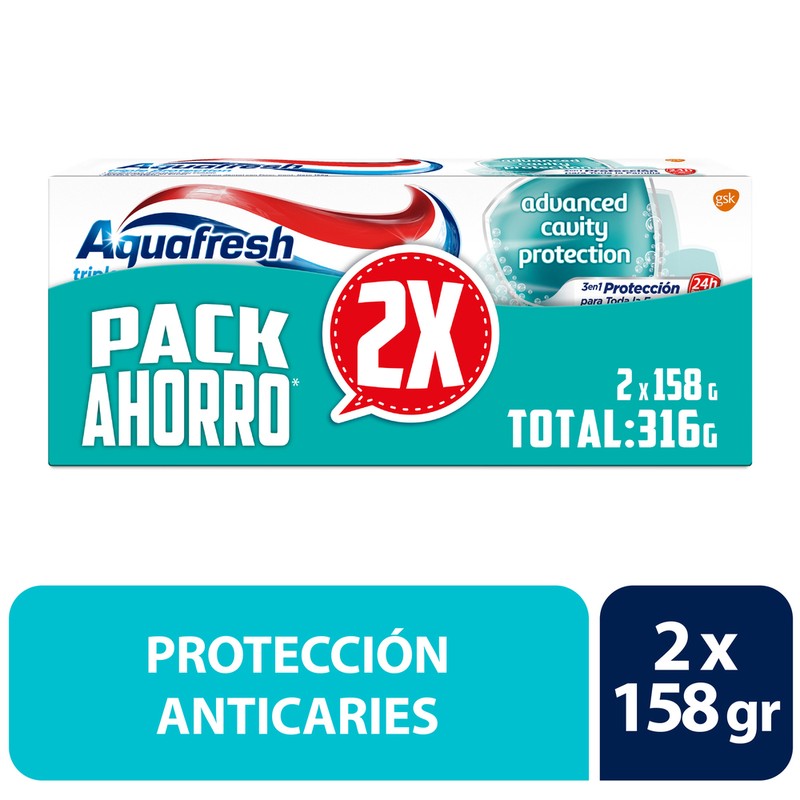 Aquafresh Tri/Prot Soft Mint Crema Dental x 158 Gr (Crema Dental Adulto)