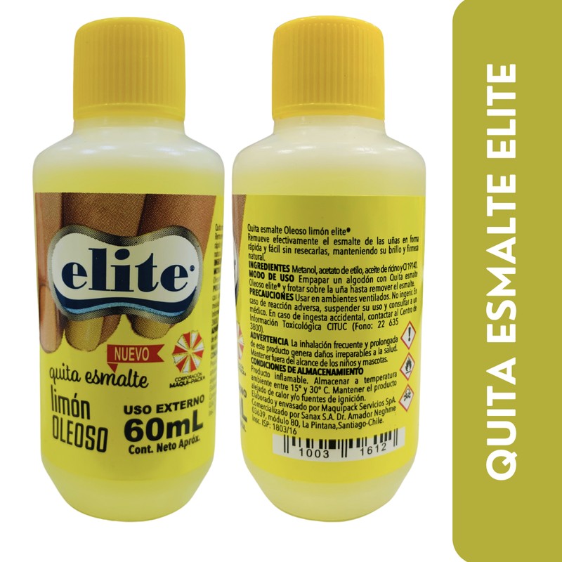 Quita Esmalte Elite Limon x 60 ml