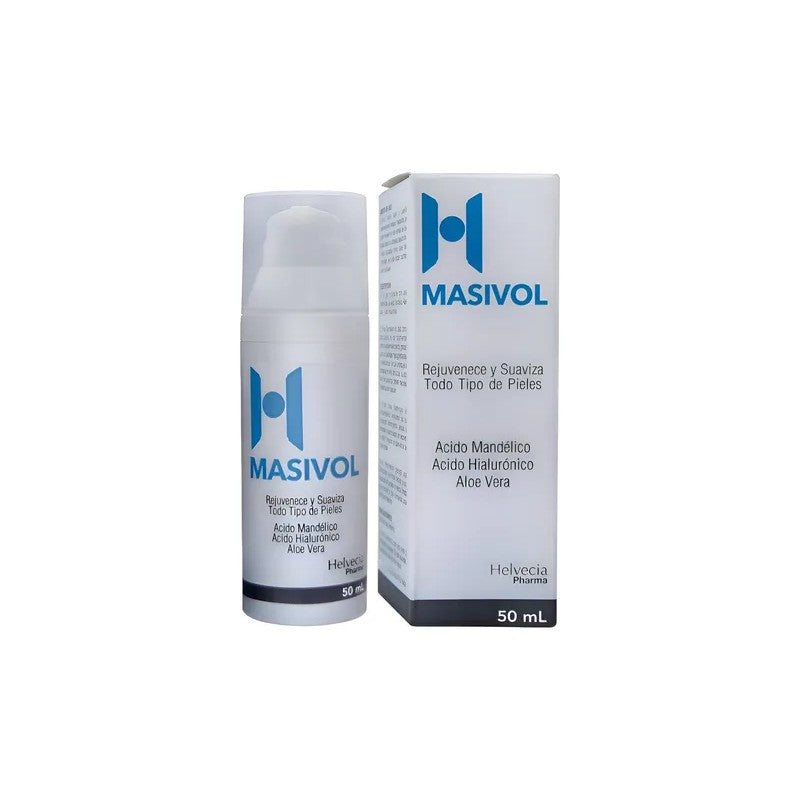 Masivol Gel Facial Hidratante x 50 ml (Acido Mandelico + Acido Hialuronico + Aloe Vera)