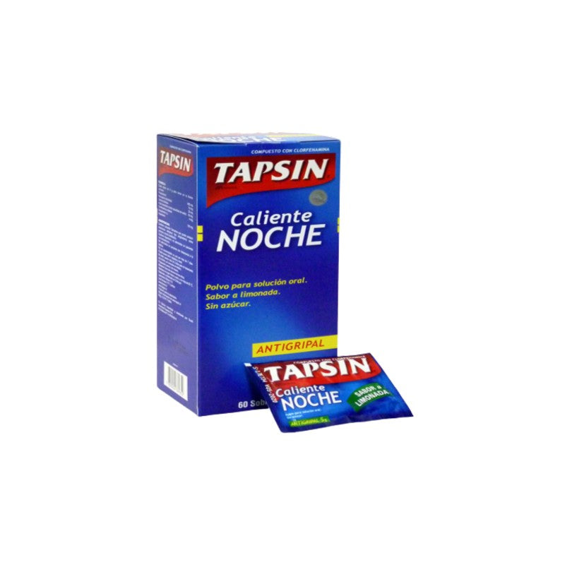 Tapsin Caliente Noche Sobres x 60 (Parac/Cafeina/Vit C/Noscap/Clorfen)
