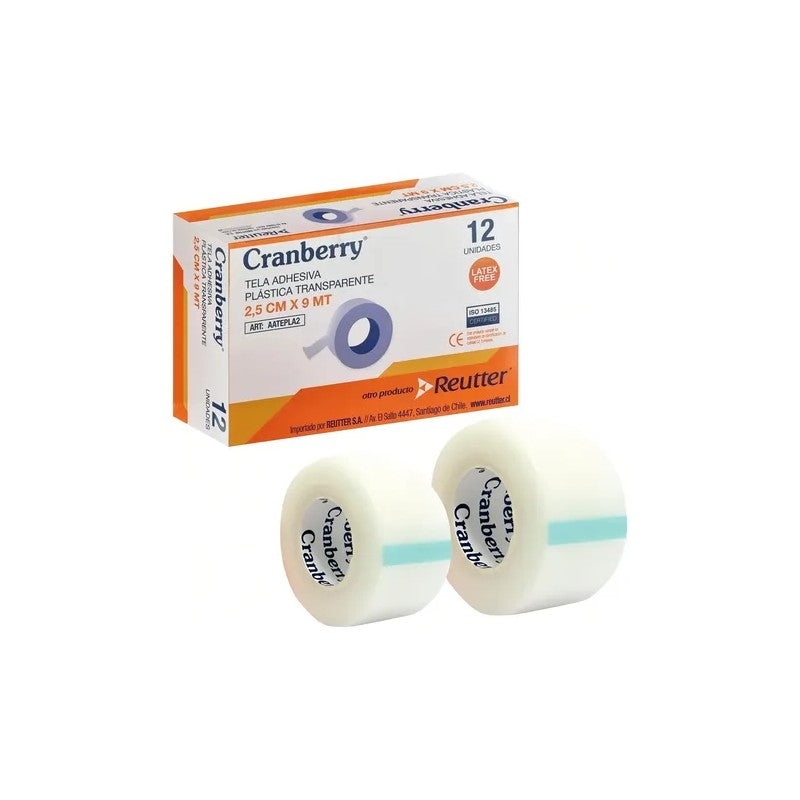 Cranberry Tela Adhesivo Plastica 2,5Cmx9Mt x 1 Unidades (Cinta Adhesiva)