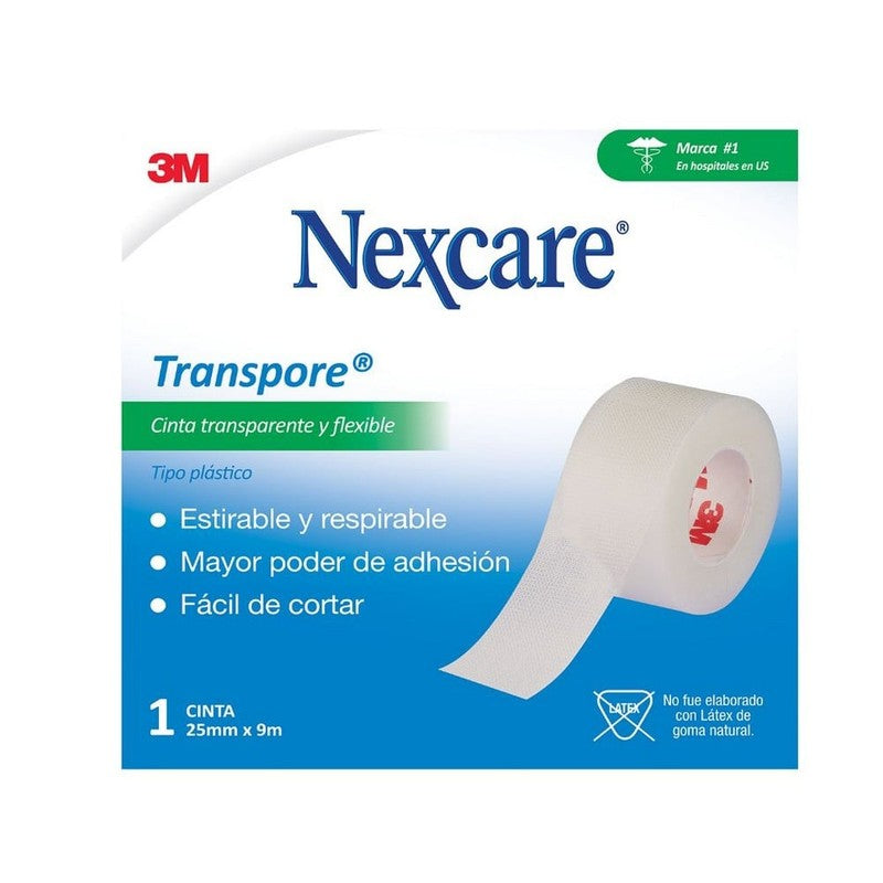 Transpore 2,5 x 9,1 Cm X1 Metros x 12 Unidades (Cinta Adhesiva)