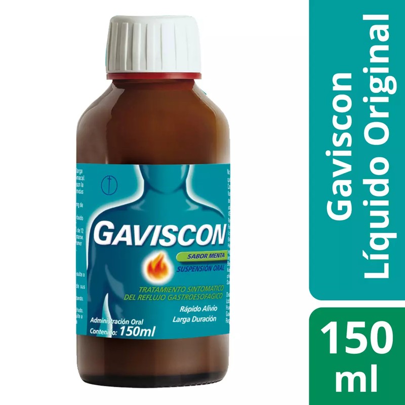 Gaviscon Original Sus S/Menta x 150 ml (Calcio Carb/Alginato Sodio/Bicarbonato)