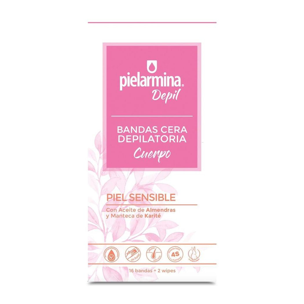 Pielarmina Depil Banda Depilatoria Cuerpo x 16 + 2 Wipes
