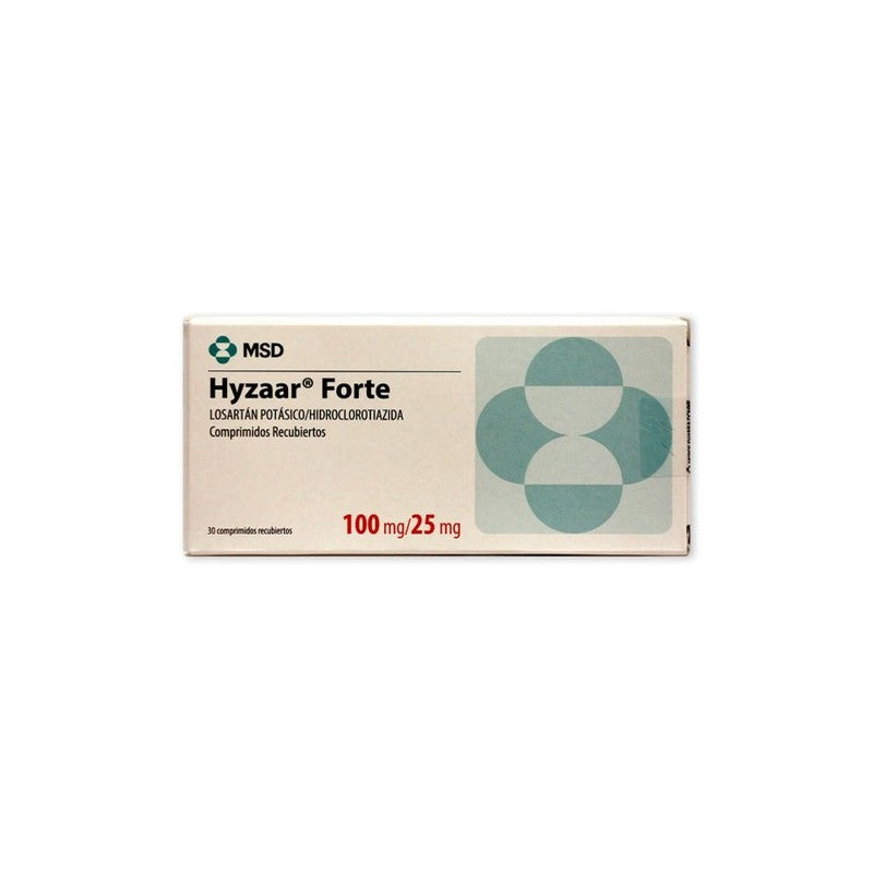 Hyzaar Fuerte Comprimidos 100/25 mg x 30 (Losartan/Hidroclorotiazida)