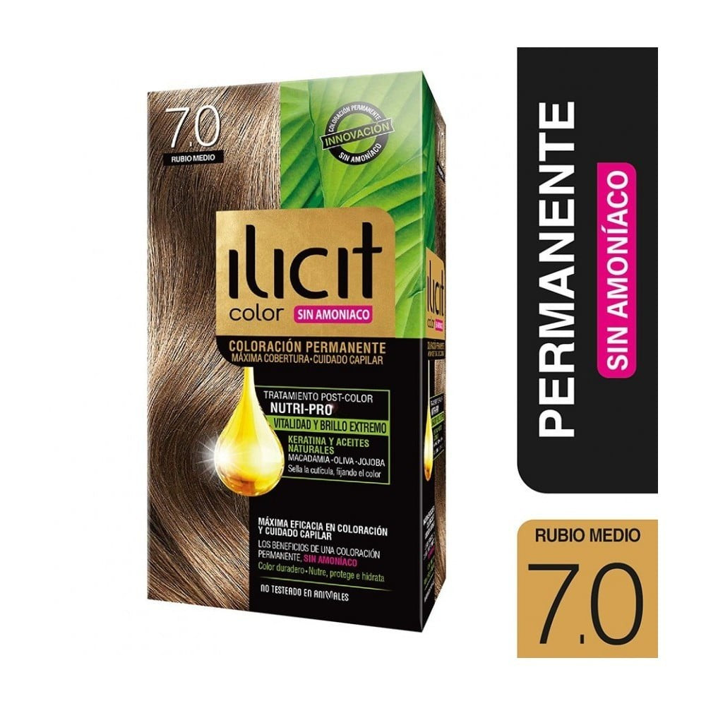 Ilicit Sin Amoniaco 7/0 Rubio Medio x 60 Gr (Coloracion)