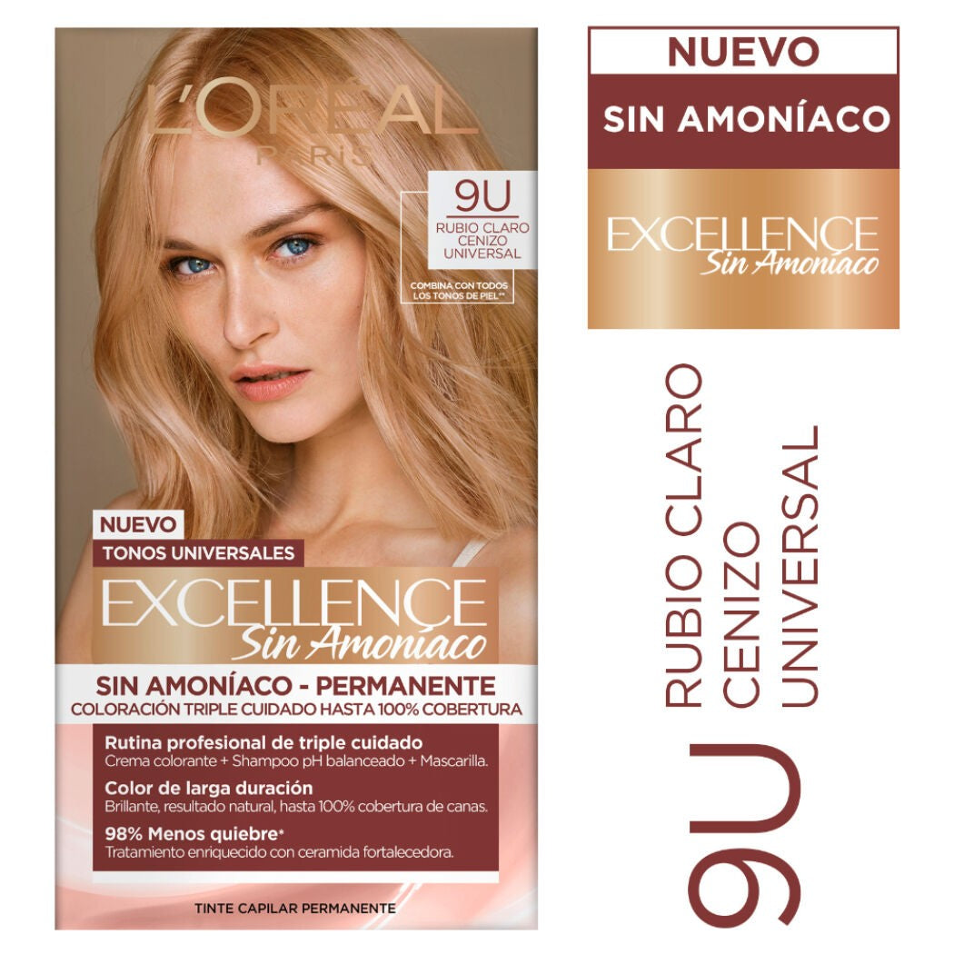 Excellence Sin Amoniaco N 9 Rubio Claro Cenizo (Coloracion)