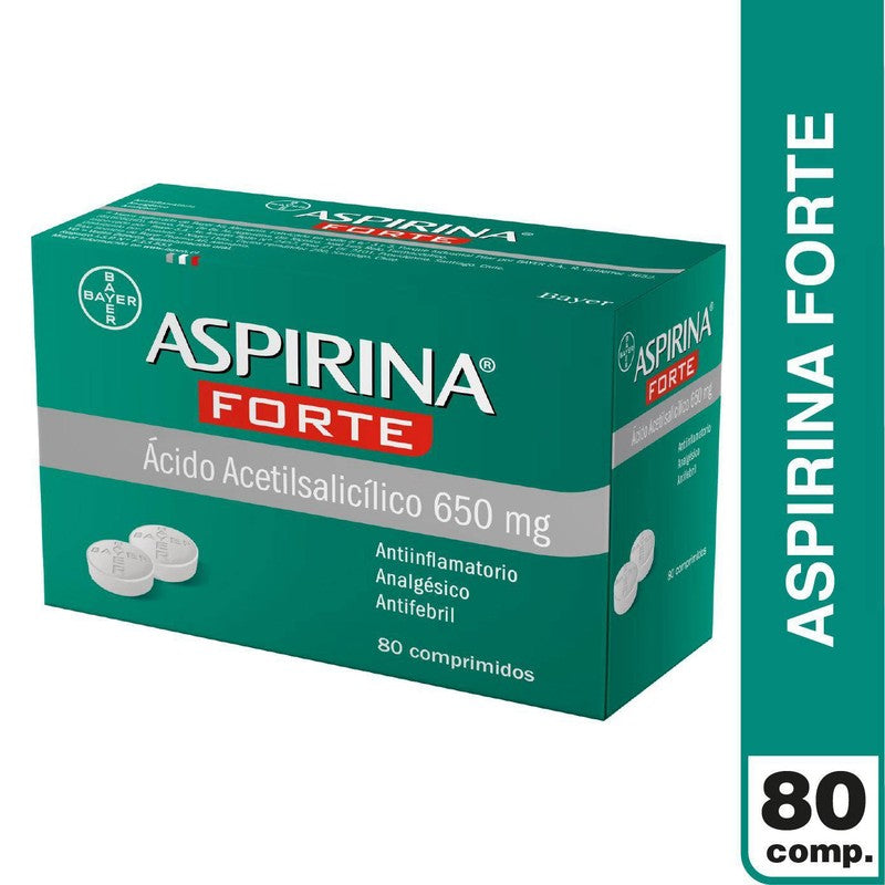 Aspirina Fuerte Comprimidos 650 mg x 80 (Acido Acetilsalicilico)