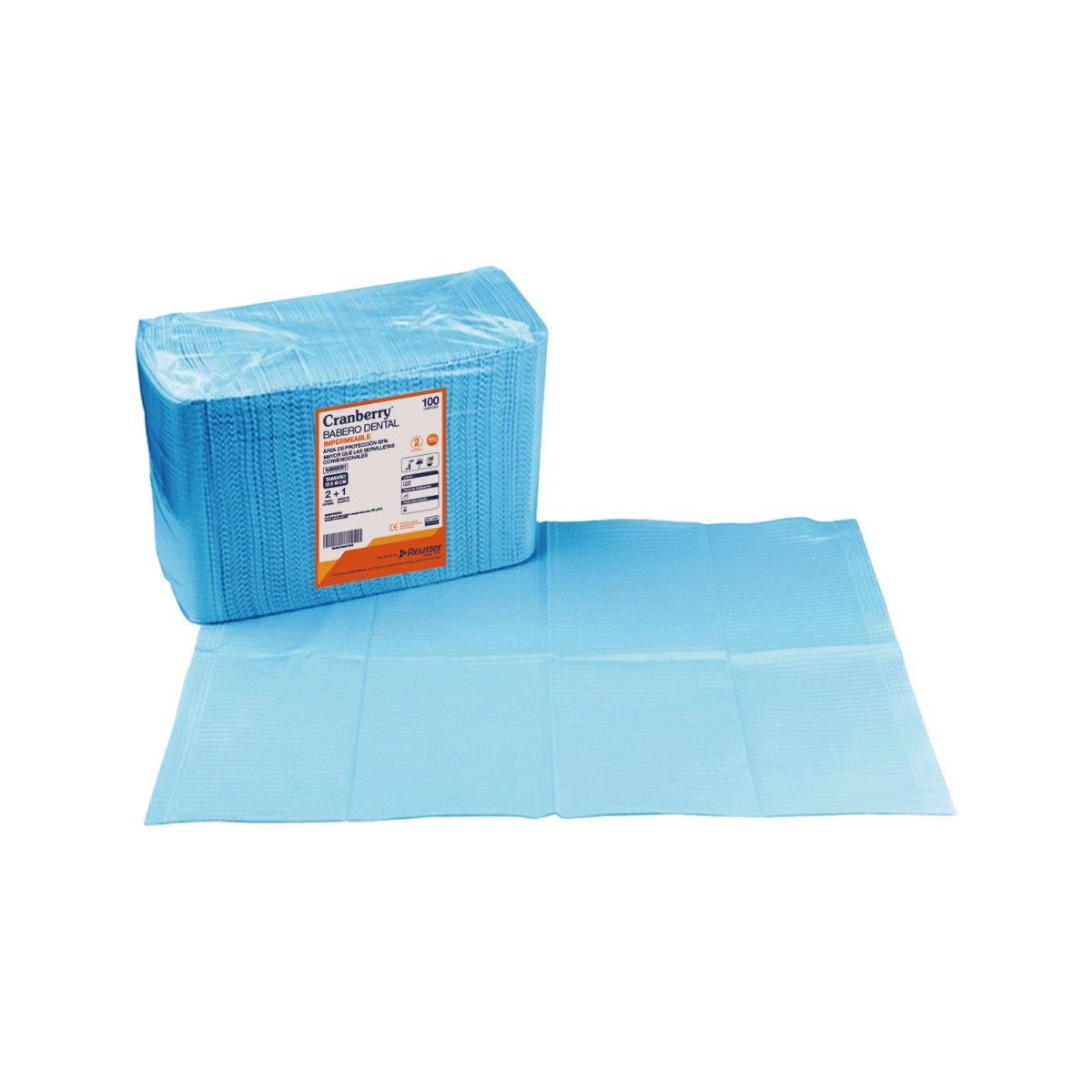 Babero Dental Azul 3 Capas x 100 Unidades