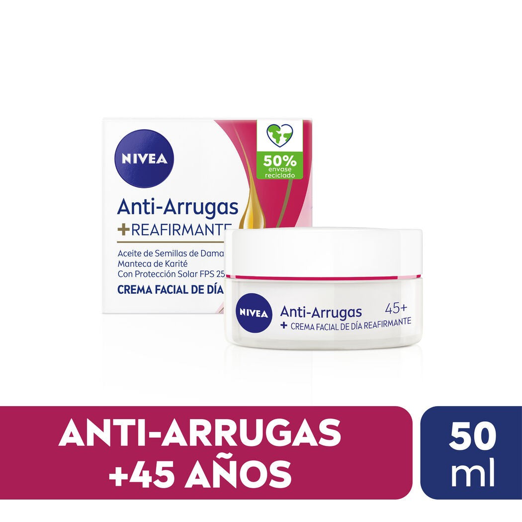 Nivea Facial Antiarrugas + Reafirmante Fps 45+ x 50 ml (Cuidado Facial)