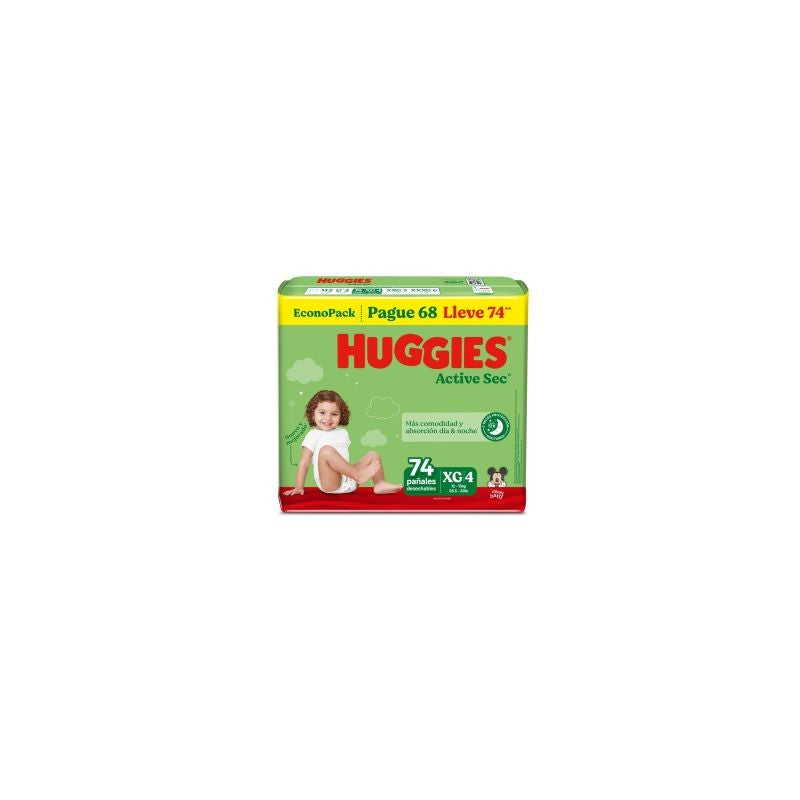 Huggies Active Sec Singlepack Xg x 50 Unidades