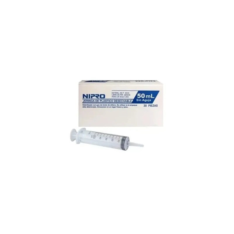 Jeringa 50 Cc Pta Central Luer Lock x 30 Unidades Nipro (Jeringas)