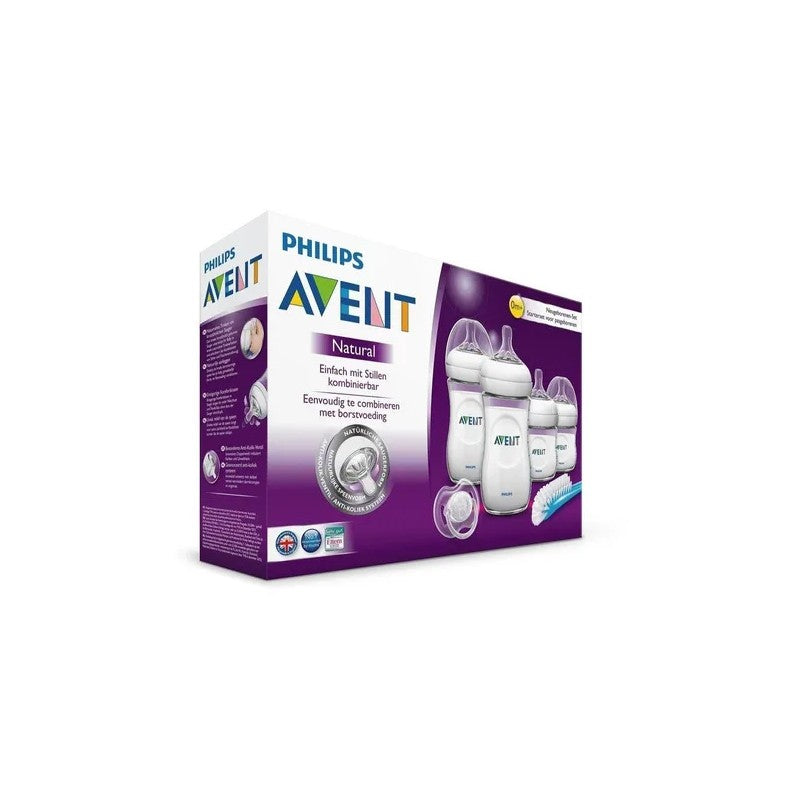 Avent Set Mamadera Natural Pro 125 ml x 2 Unidades + 260 ml x 2 Unidades + Cepillo + Chupete