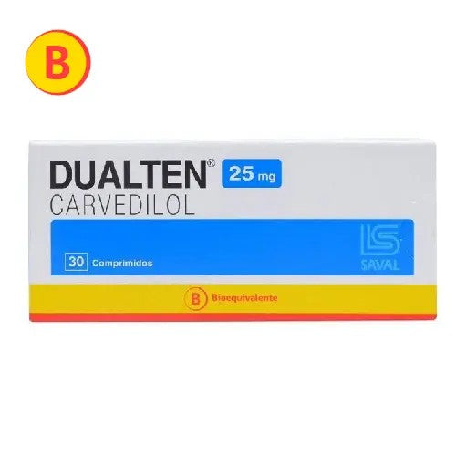 Dualten Comprimidos 25mg x 30 (Carvedilol)