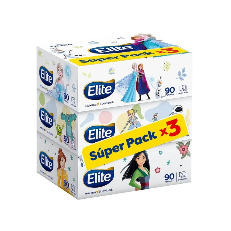 Elite Panuelo Facial Disney Pack x 3 Unidades (Pañuelos)