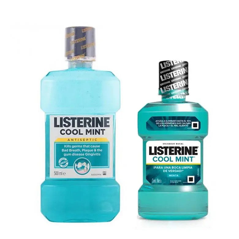 Listerine Cool Mint x 500 ml + 250 ml (Enjuagues Bucales)