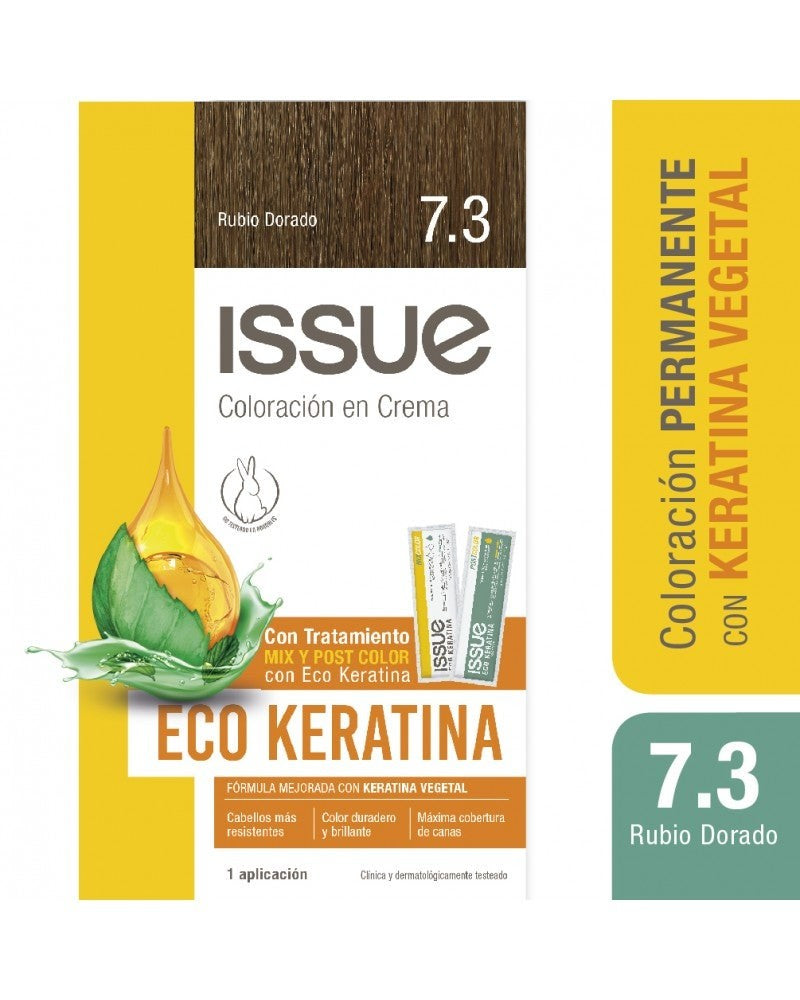 Issue Eco Keratina Kit Coloracion Rubio Dorado N 7.3