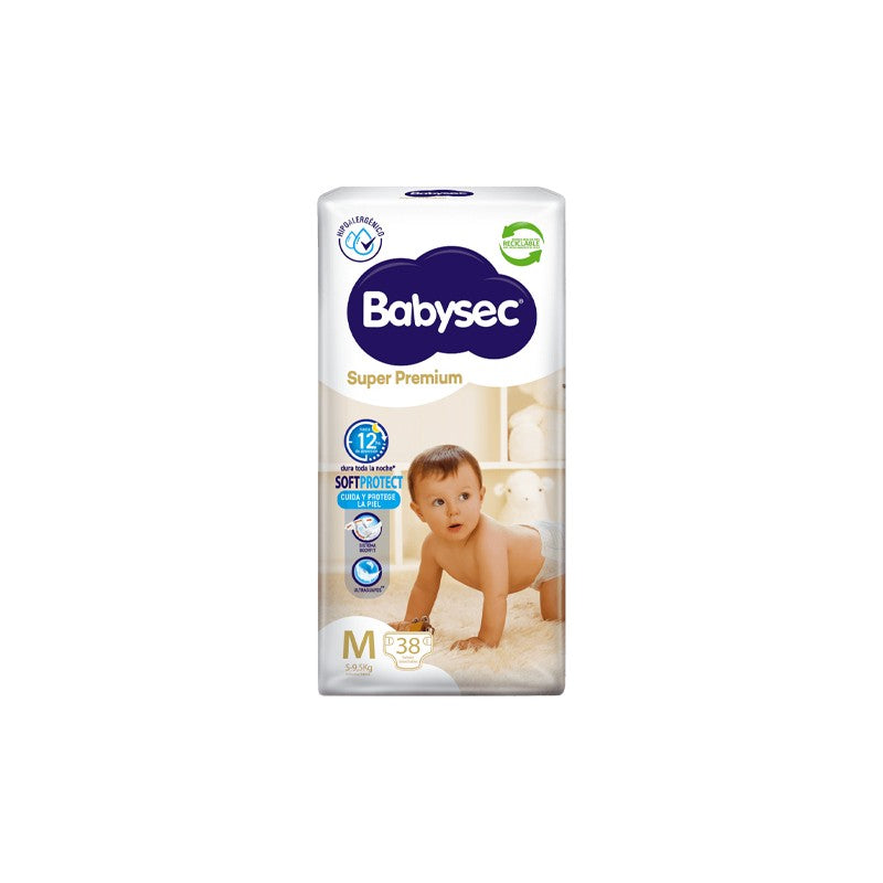 Babysec Super Premium Metros x 38 Unidades (Pañal Infantil)
