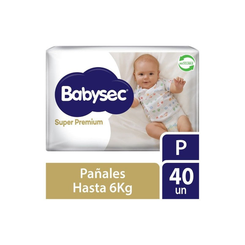 Babysec Super Premium P x 40 (Pañal Infantil)
