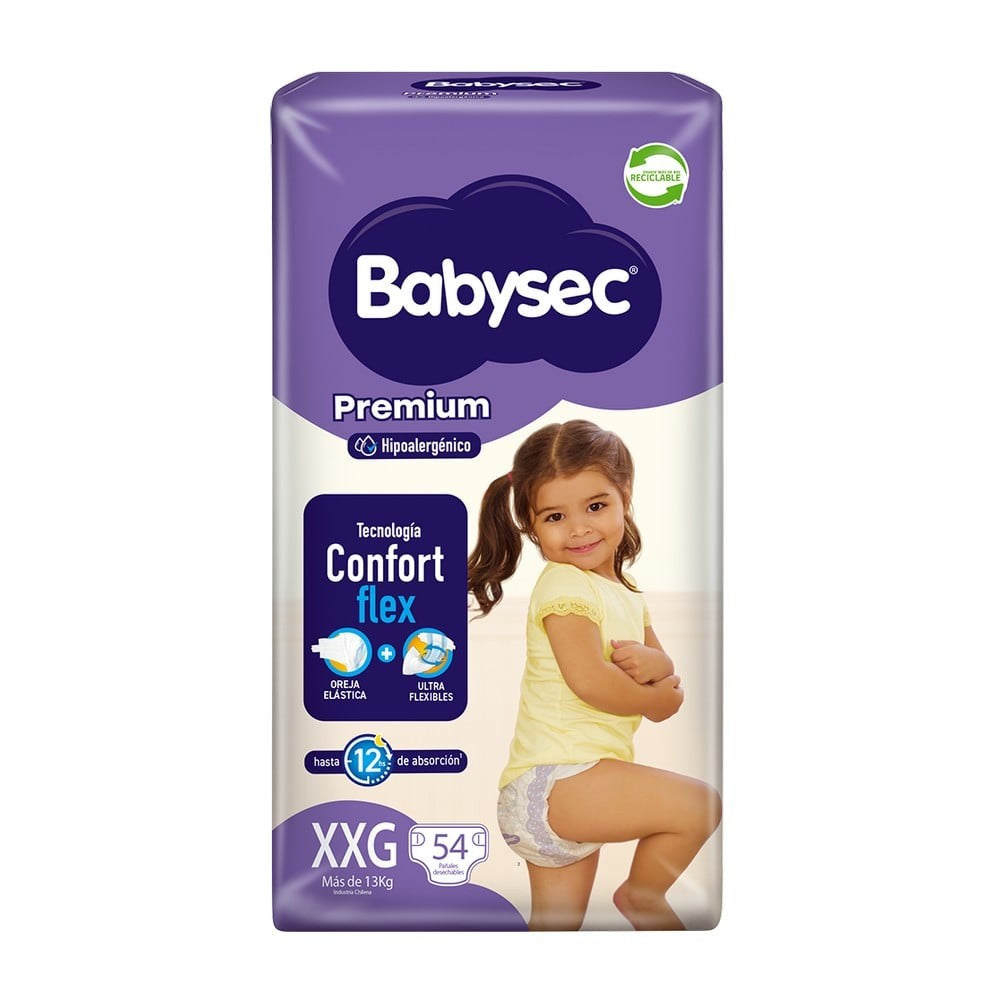 Babysec Premium Flexi Xxg x 54 (Pañal Infantil)