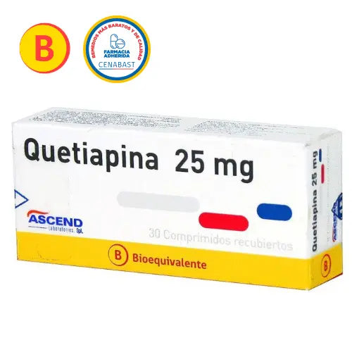 Quetiapina Comprimidos 25 mg x 30 Ascend