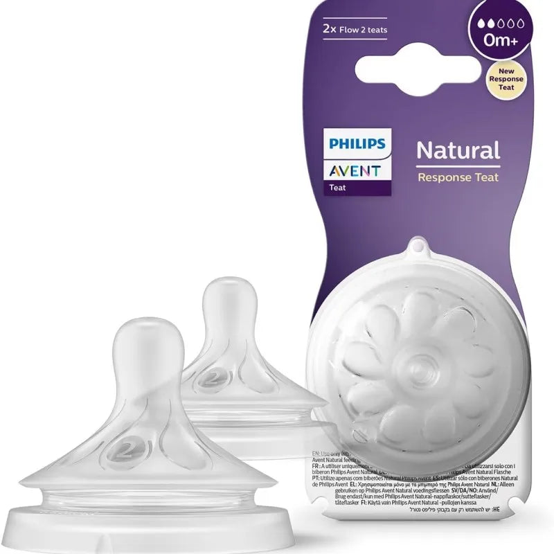 Avent Tetina Natural Flujo Para Recien Nacidos 0M x 2 Unidades