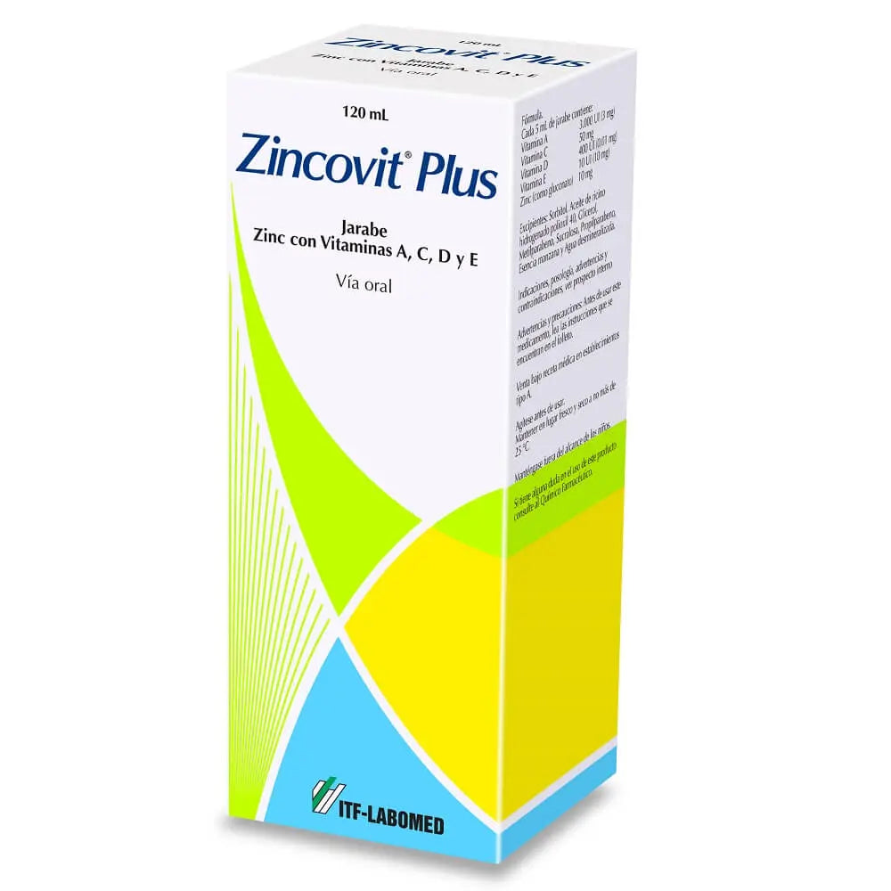 Zincovit Plus Jarabe x 120 ml (Zinc+Vitamina A+Vitamina E+Vitamina C)