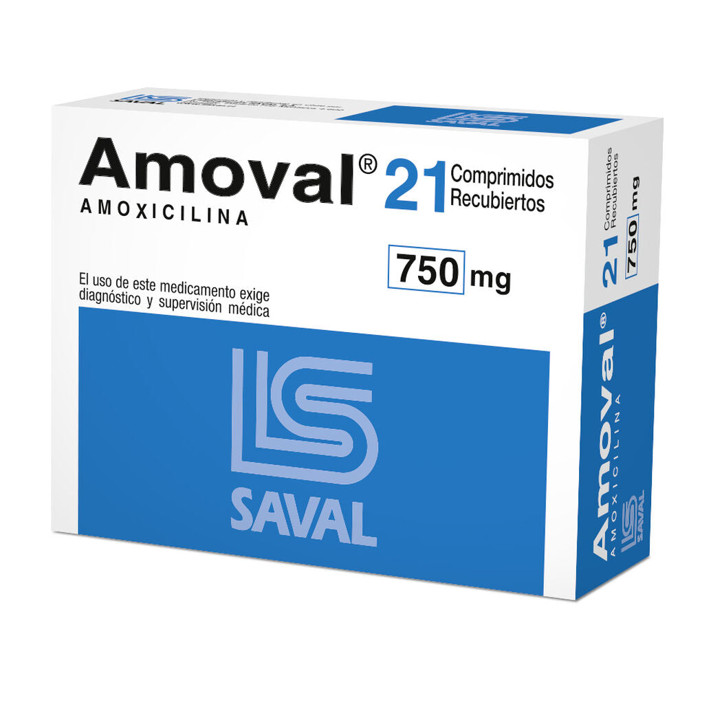 Amoval Comprimidos 750 mg x 21 (Amoxicilina)