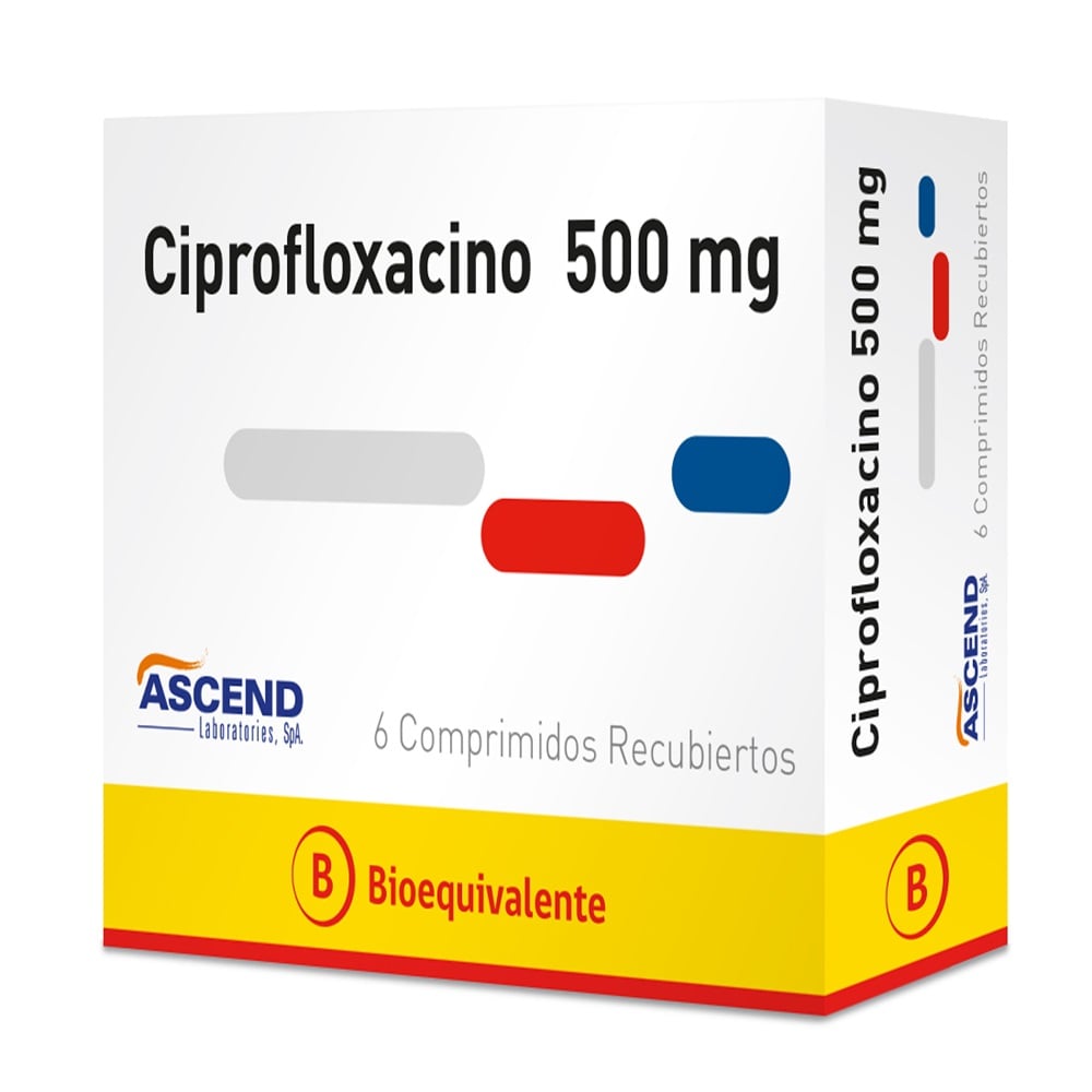 Ciprofloxacino Comprimidos 500 mg x 6 Ascend