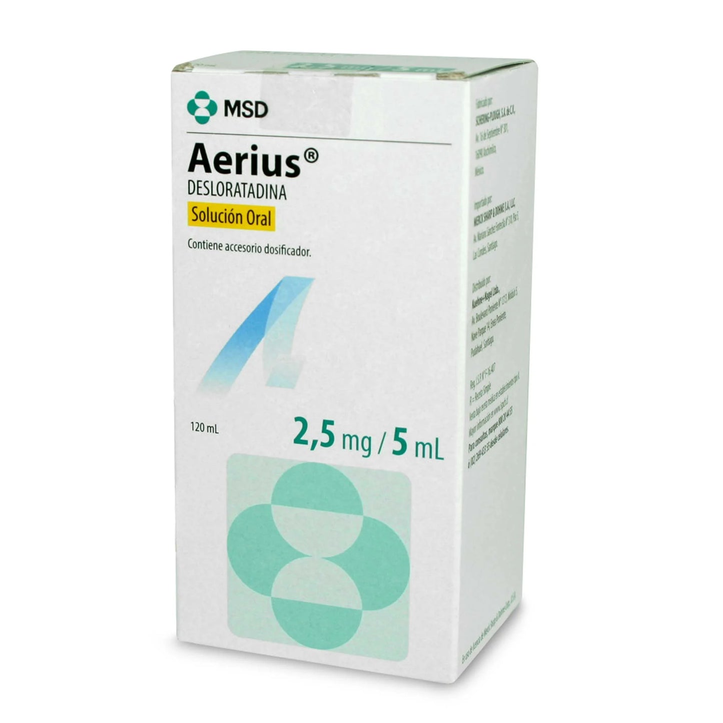 Aerius Solución Oral 2,5mg/5ml x 120 ml (Desloratadina)
