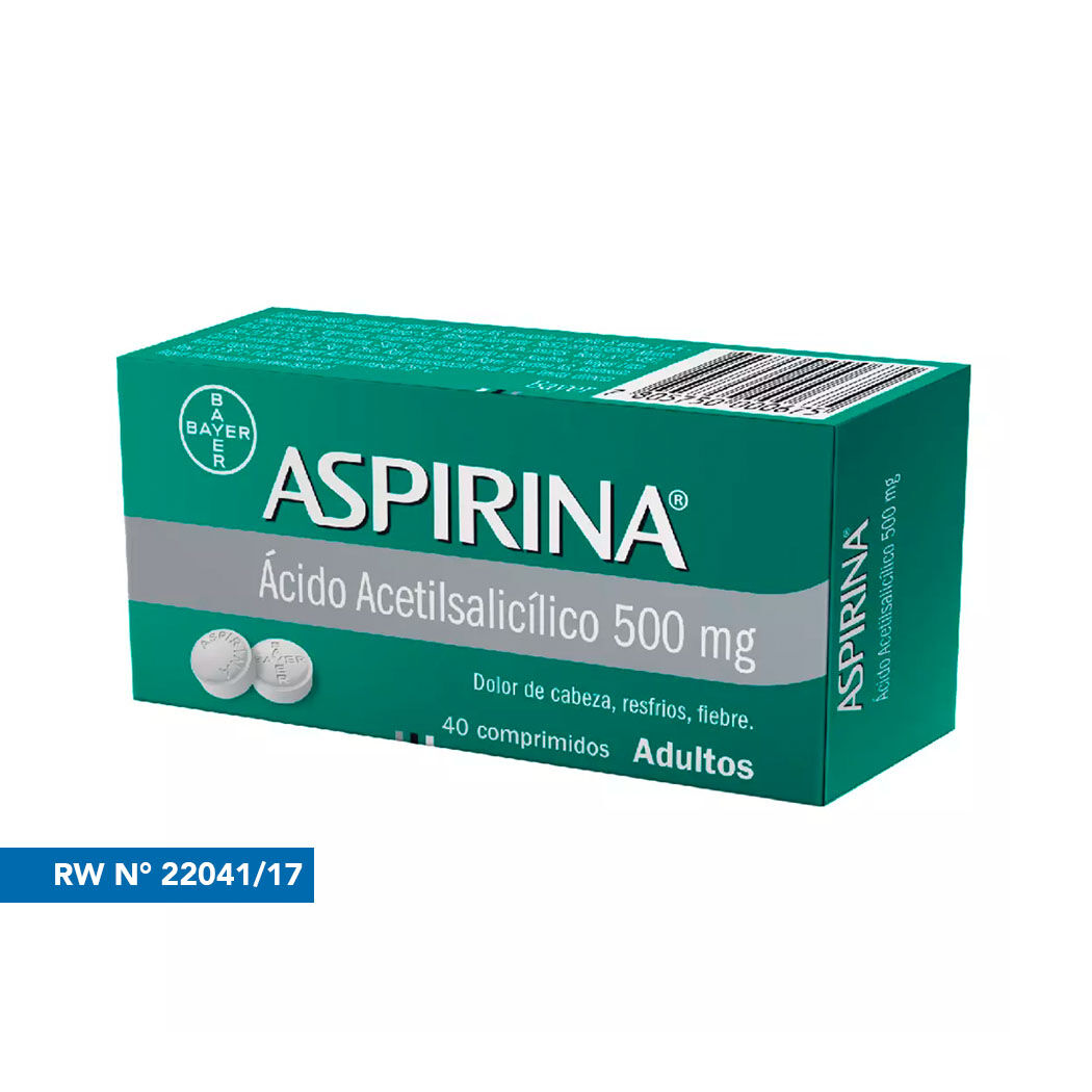Aspirina Comprimidos 500 mg x 40 (Acido Acetilsalicilico)